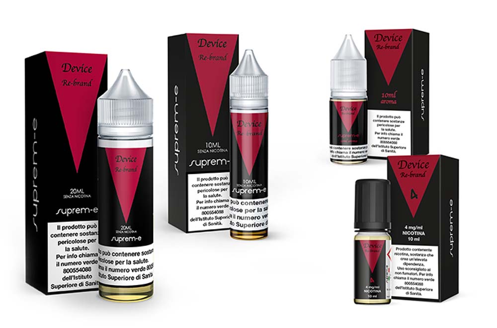 Liquidi e Aromi per Sigaretta Elettronica Linea Re-brand Device Re-Brand